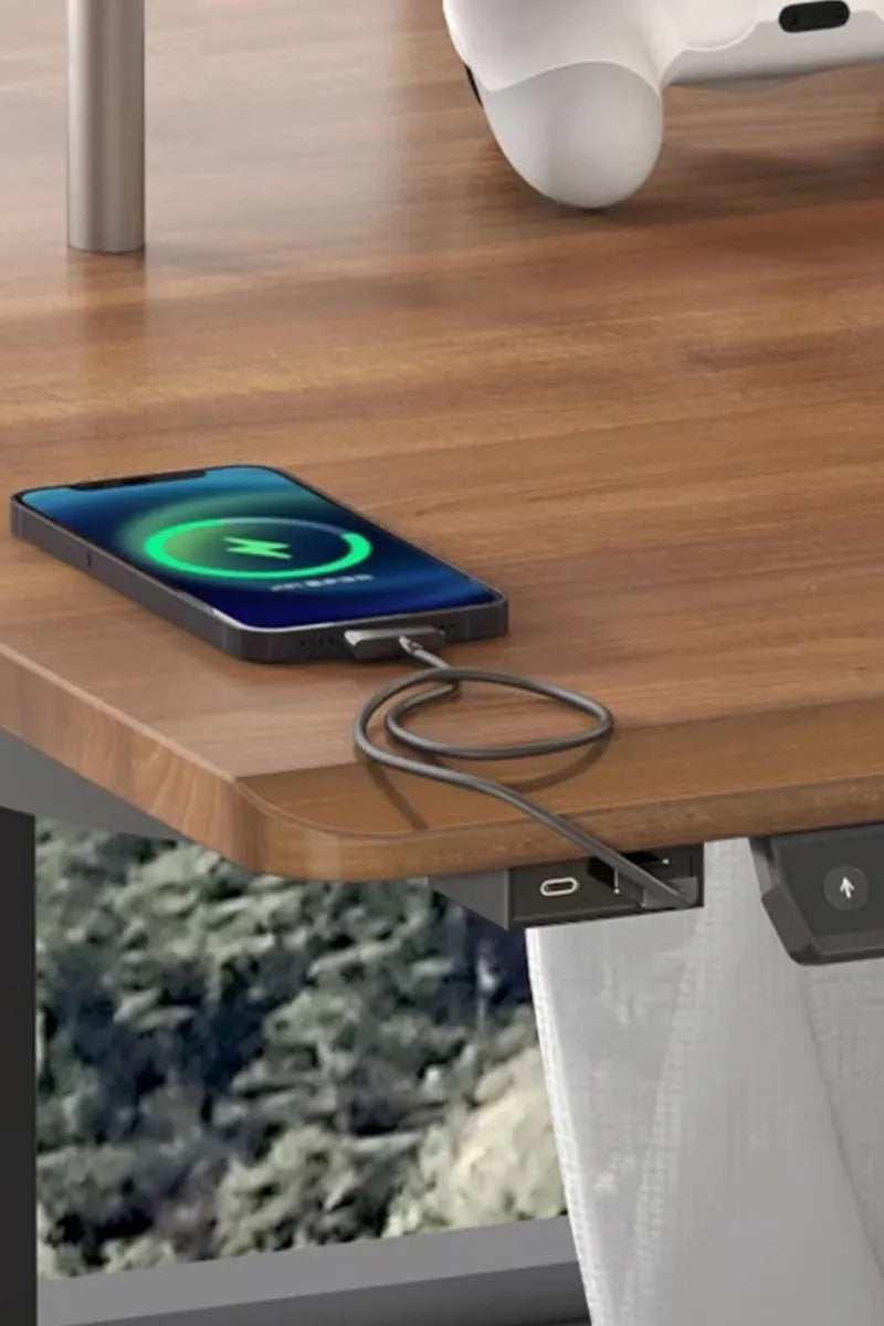 Solid Wood Adjustable Office PC Table