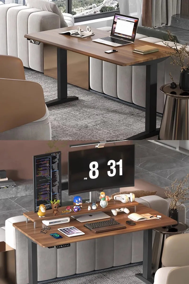 Solid Wood Adjustable Office PC Table