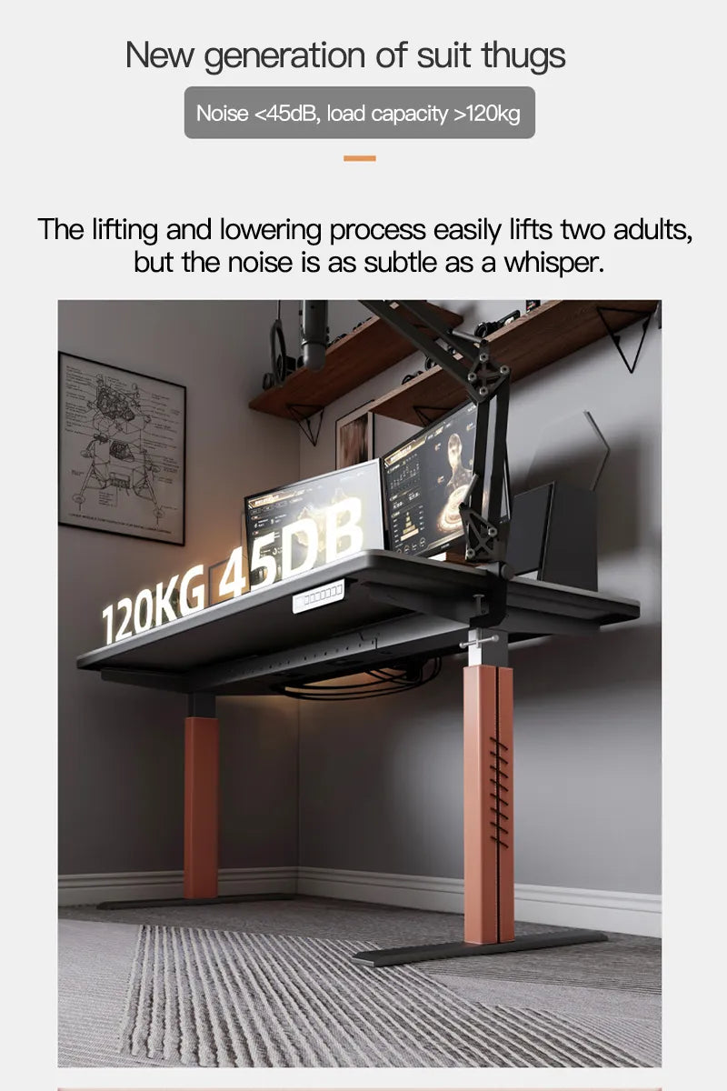 Leather Socket Adjustable Modern Desk