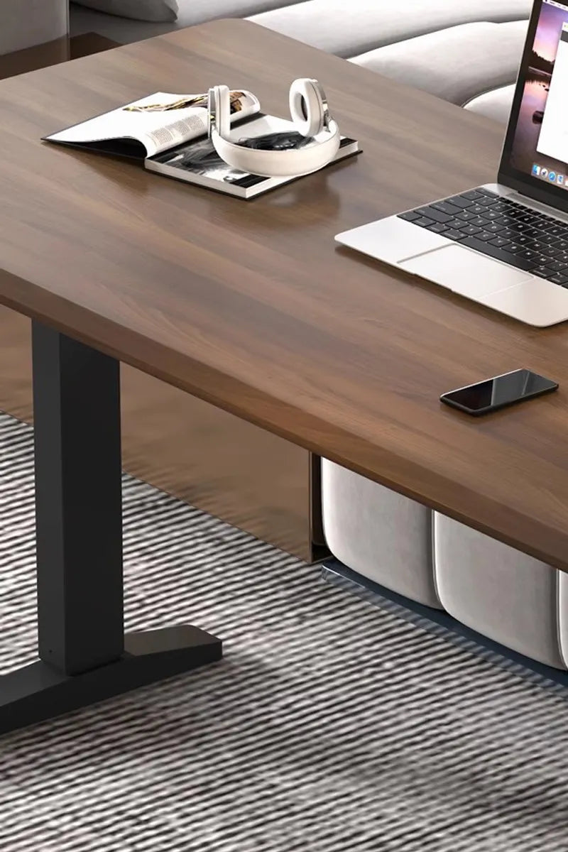 Solid Wood Adjustable Office PC Table