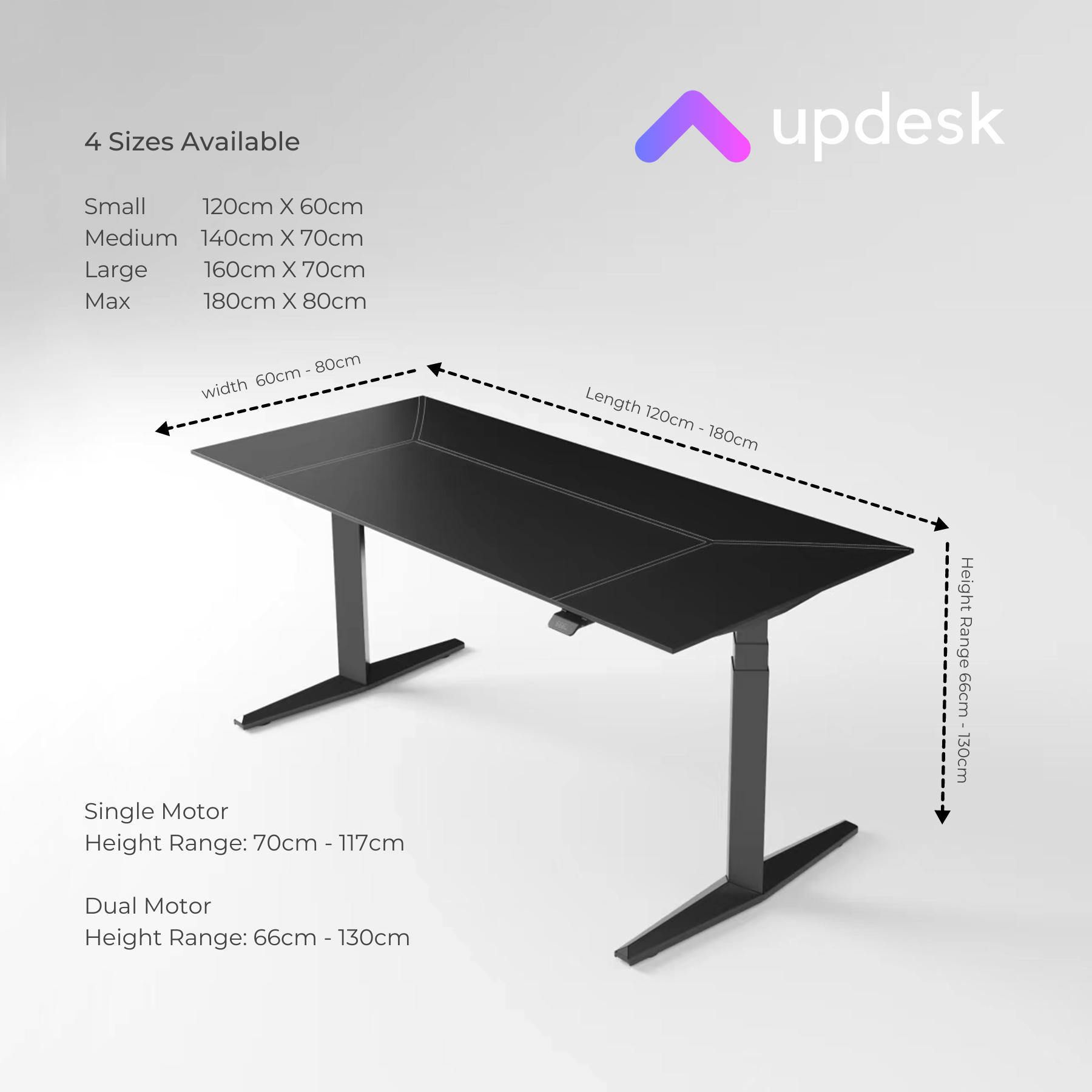 Updesk LUX: Premium Leather Height Office Adjustable Table