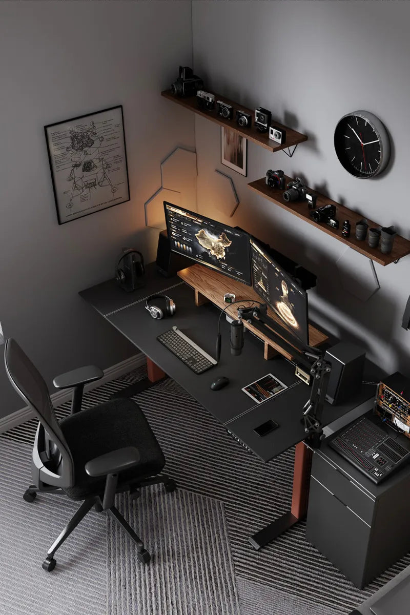 Leather Socket Adjustable Modern Desk