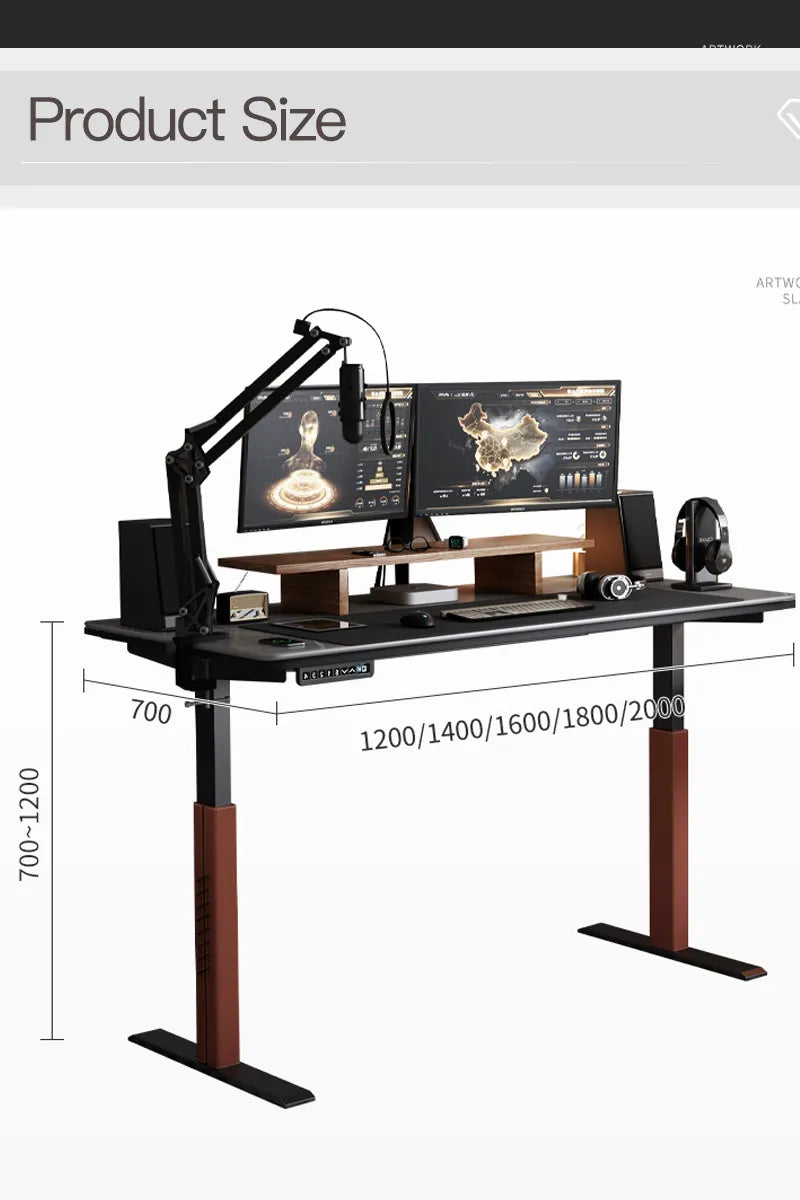 Leather Socket Adjustable Modern Desk