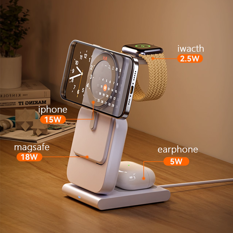 Updesk Magsafe 3-in-1 Portable Apple Wireless Charger Dock